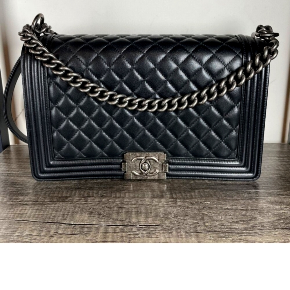 Chanel leboy boy bag with silver hardware